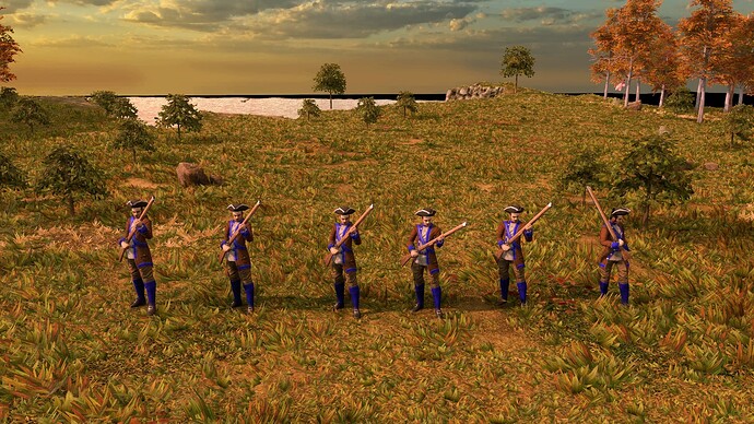 AoE III DE United States Commerce Age Minuteman at sunrise