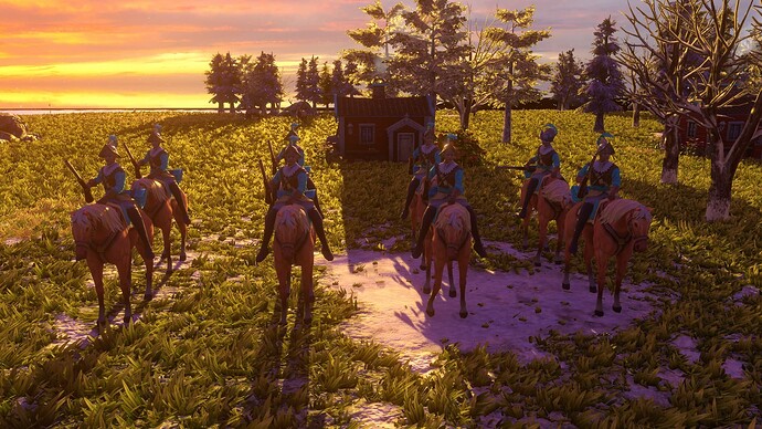 AoE III DE Swedes Veteran Hakkapelit at sunset