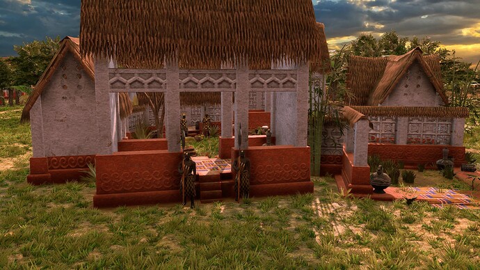 AoE III DE Akan settlement in the morning