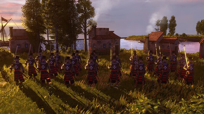 AoE III DE Maltese Guard Dignitaries Hospitaller at sunset