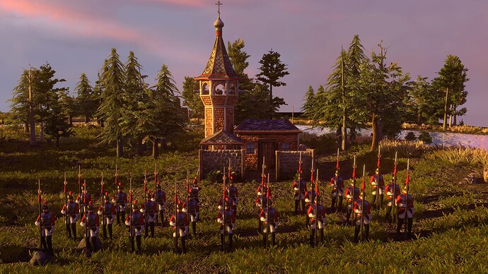 AoE III DE Russian Guard Poruchik at sunset