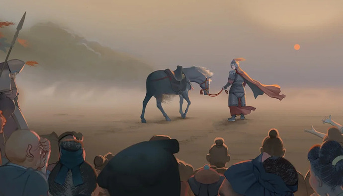 Chinese beadless general going alone while being Crying"