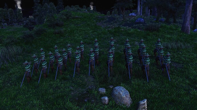 AoE III DE Mexicans Reservistas Veteran Insurgente during the night