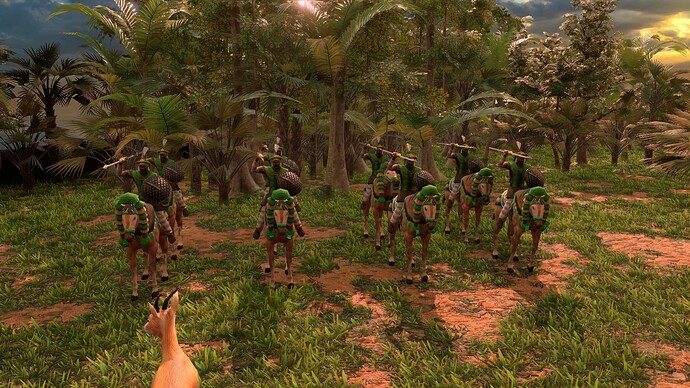 AoE III DE Ethiopians Champion Javelin Rider at sunrise