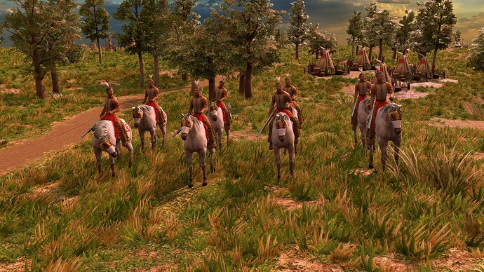 AoE III DE Lakota Champion Rifle Rider at sunrise