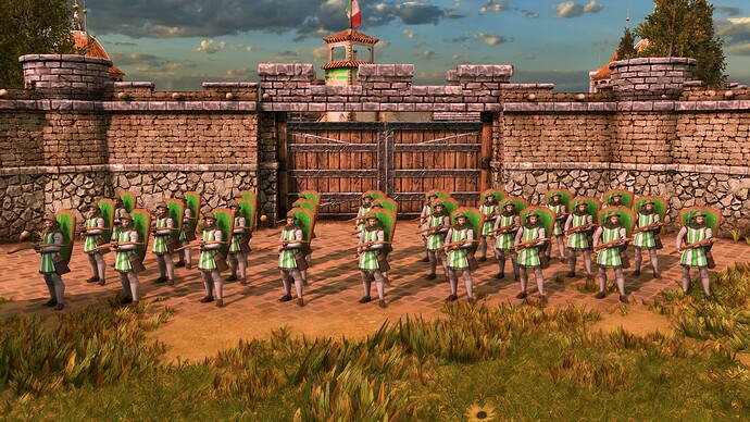 AoE III DE Italians Pavisier at sunrise