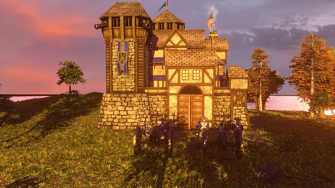 AoE III DE United States Gatling Gun at sunset