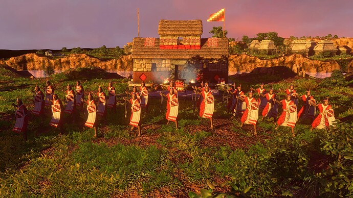 AoE III DE Inca Elite Bolas Warrior at sunset