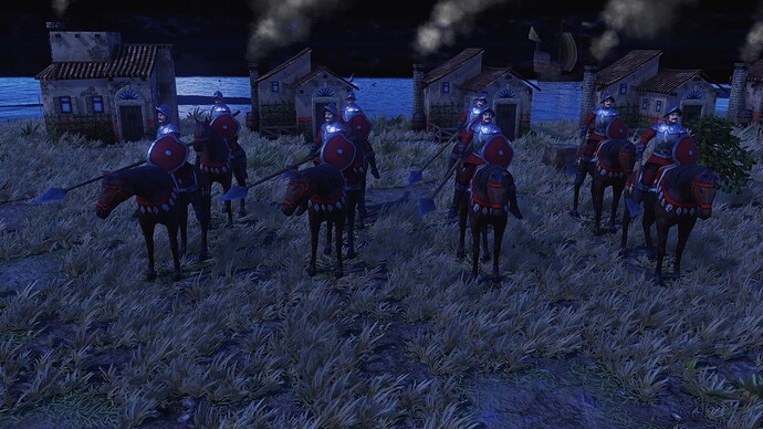 AoE III DE Spainish Veteran Lancer during the night