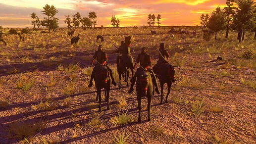 AoE III DE Wokou Horseman at sunset