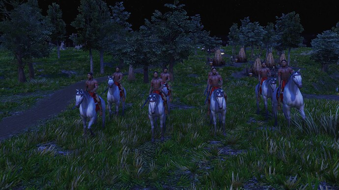 AoE III DE Lakota Elite Rifle Rider during the night