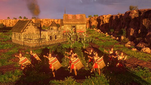 AoE III DE Quechua Bolas Warrior at sunset