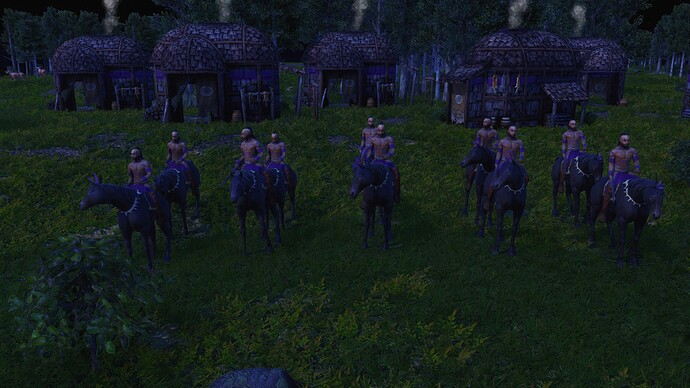AoE III DE Haudenosaunee Elite Musket Rider during the night
