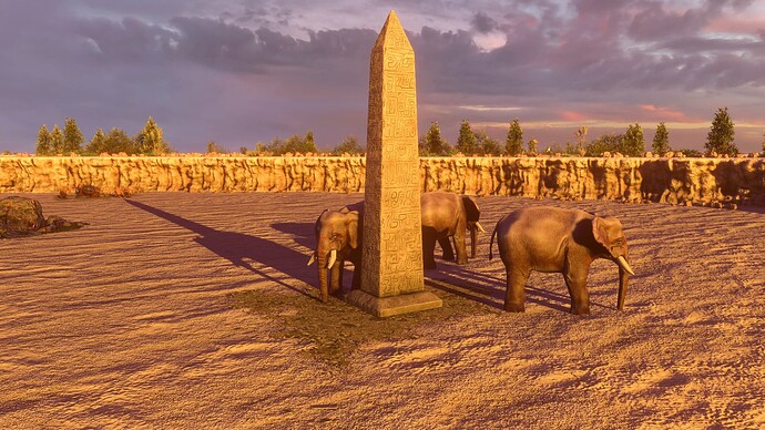 AoE III DE Thick Obelisk at sunset