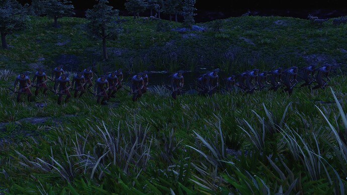 AoE III DE Lakota Cetan Bowman during the night