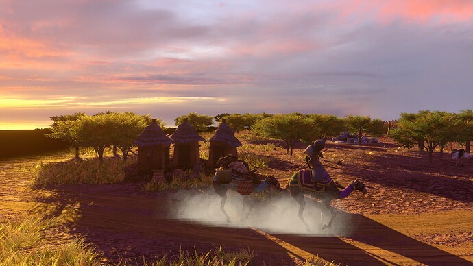 AoE III DE Caravan Trader at sunset