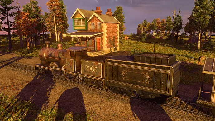 AoE III DE Train at sunset