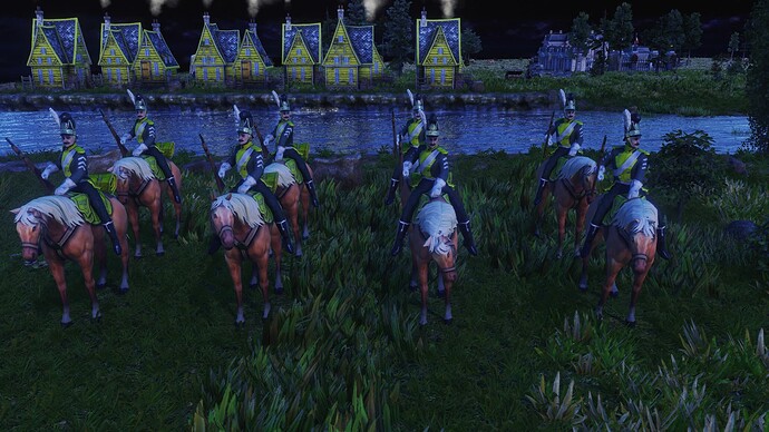 AoE III DE German Guard Prinz Chevauleger during the night