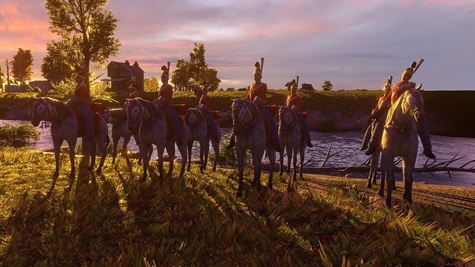 AoE III DE British King's Life Guard Hussars at sunset