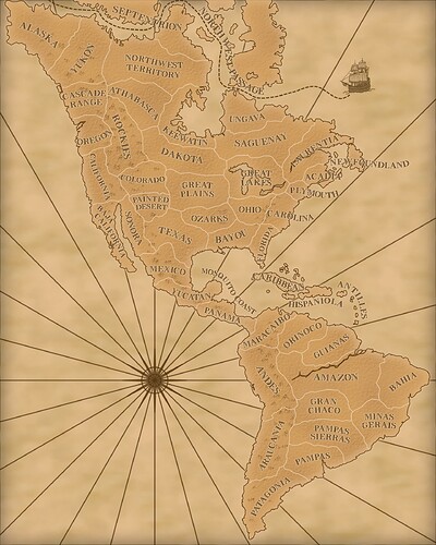 Mapa de las Américas