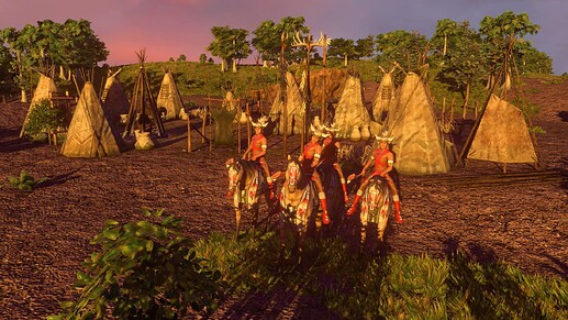 AoE III DE Lakota Axe Rider natives at sunset