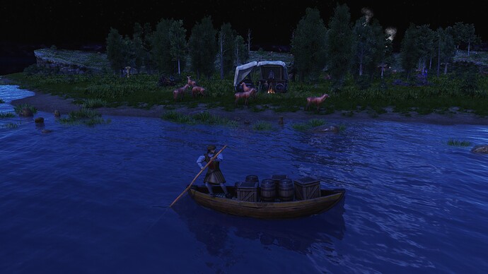 AoE III DE River Trader during the night