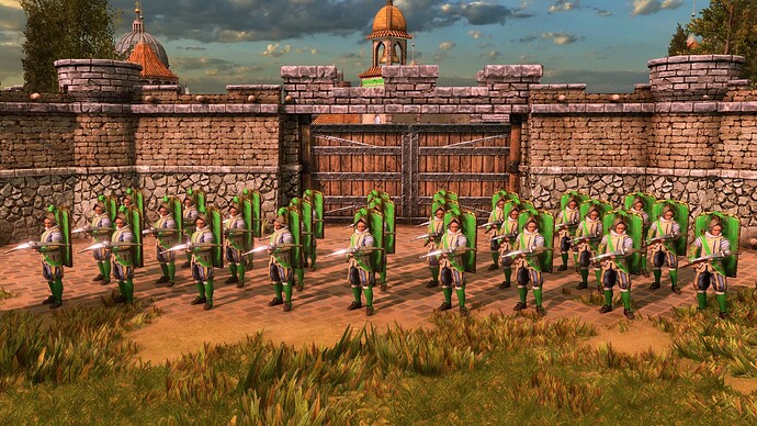 AoE III DE Italians Guard Pavisier at sunrise