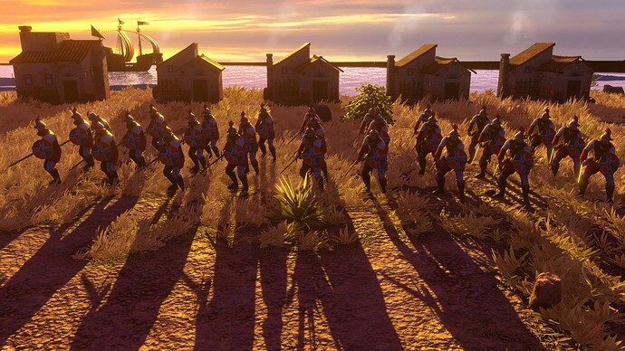 AoE III DE Spanish Espadachin at sunset