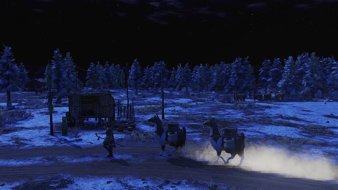 AoE III DE Traveling Merchant during the night