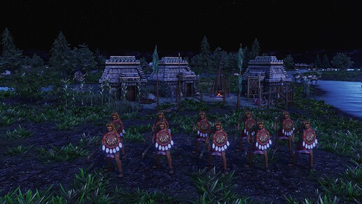 AoE III DE Aztec Jaguar Warrior natives during the night