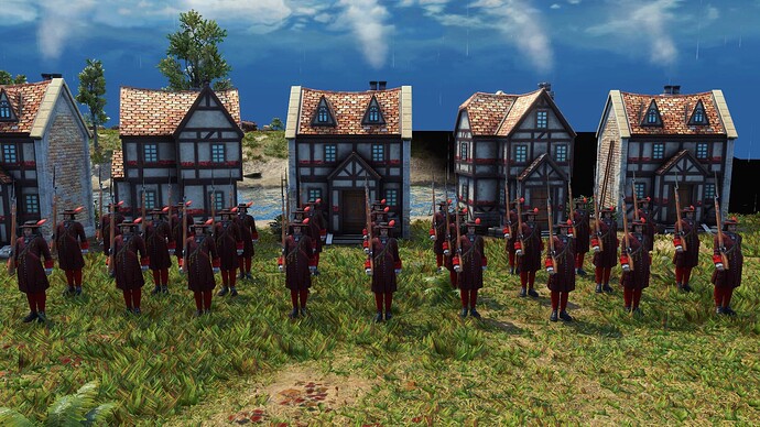 AoE III British Thin Red Line Musketeers during the day