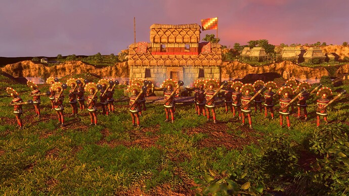 AoE III DE Inca Champion Maceman at sunset