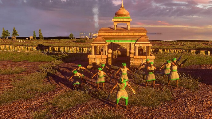 AoE III DE Indians Mansabdar Rajput leading Disciplined Rajput at sunset