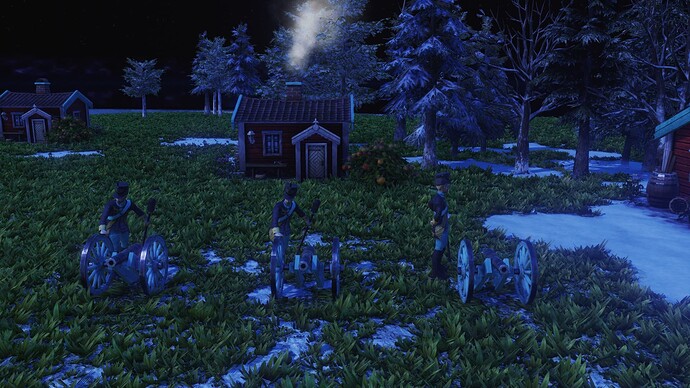 AoE III DE Swedes Infantry Gun during the night