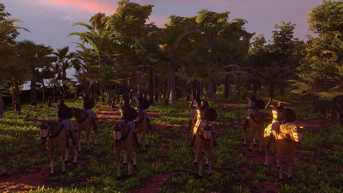 AoE III DE Ethiopians Javelin Rider at sunset