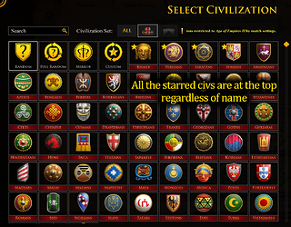 Civ select