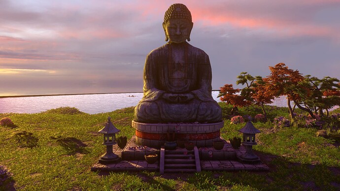 AoE III DE Great Buddha sunset