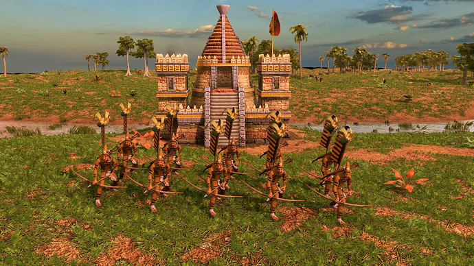 iAoE III DE Aztecs Legendary Arrow Knight at sunrise