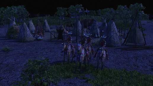AoE III DE Lakota Axe Rider natives during the night