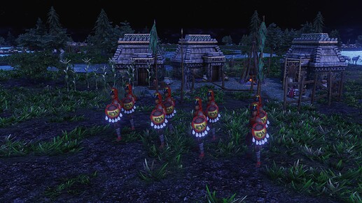 AoE III DE Aztec Eagle Warrior natives during the night