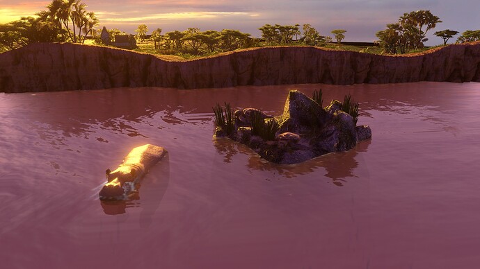 AoE III DE Hippo and Turtles at sunset