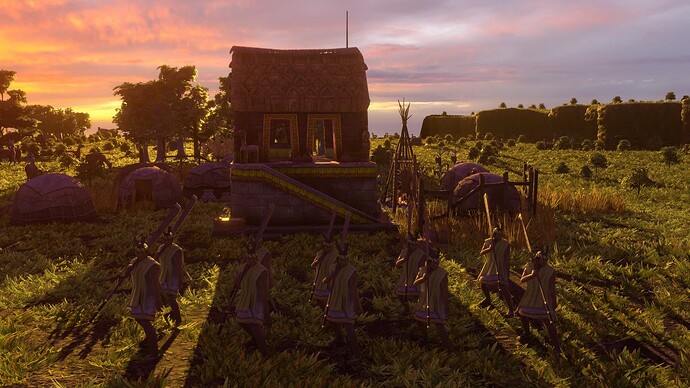 AoE III DE Mapuche Ironwood Clubman at sunset