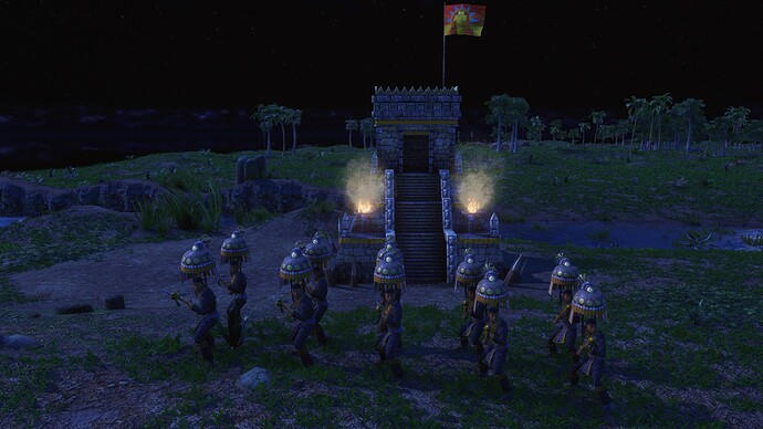AoE III DE Aztecs Legendary Puma Spearman during the night