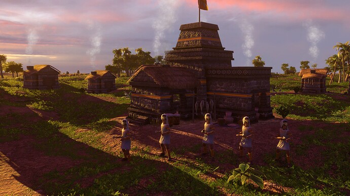 AoE III DE Aztecs Eagle Scout at sunset