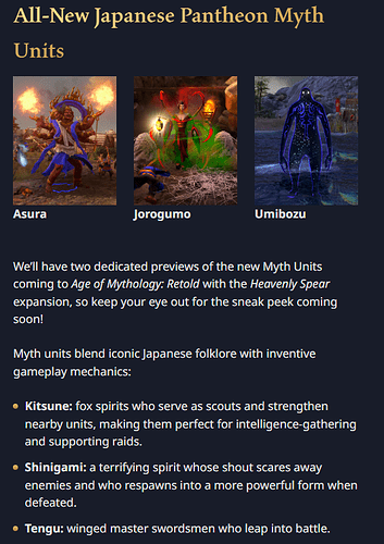 AoMR Japanese Myth Units