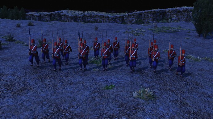 AoE III DE Ottoman Veteran Nizam Fusilier during the night