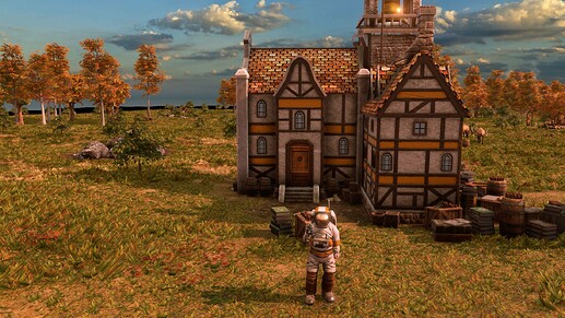 AoE III DE Astronaut armed with a Laser Gun at sunrise