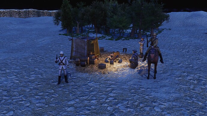 AoE III Campsite during the night