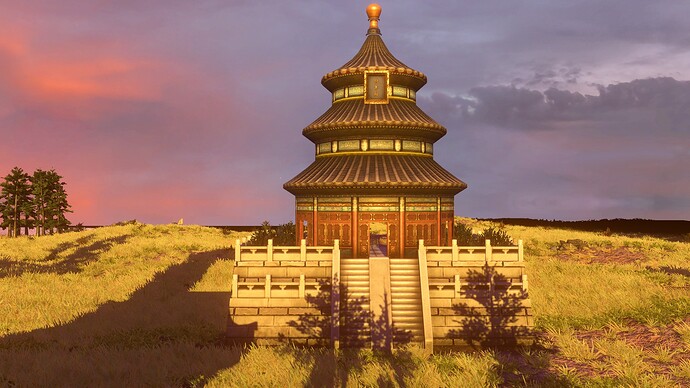 AoE III DE Temple of Heaven at sunset