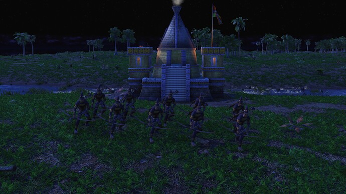 AoE III DE Aztecs Arrow Knight during the night